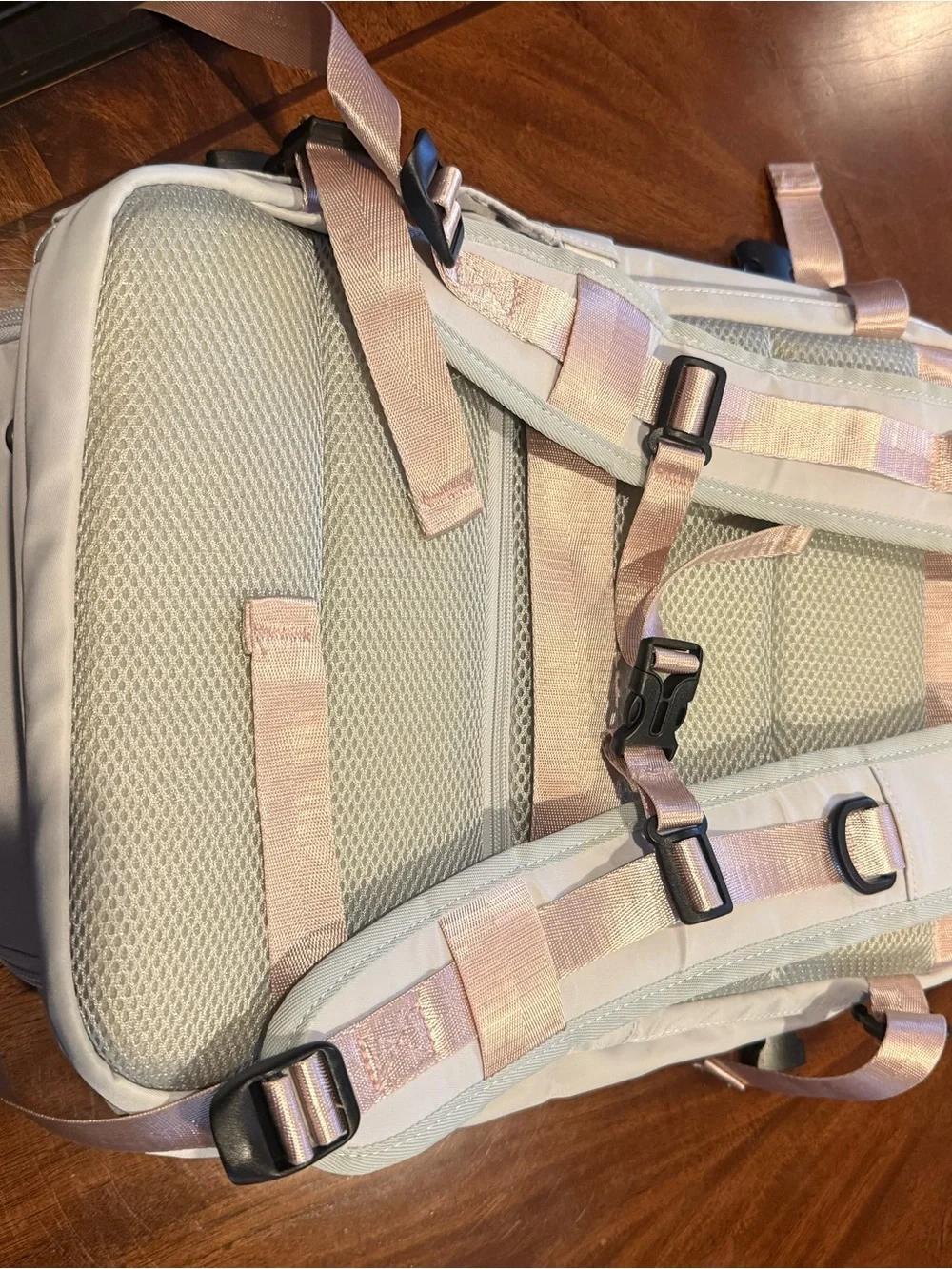 Light Gray/ Pink Travel Backpack - Stylish Everyday Bag